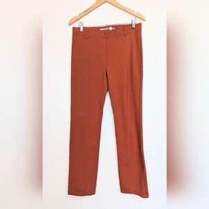 Betabrand Stretchy Bootcut Pull On Dress Pant Yoga Pant Burnt Orange Size Large